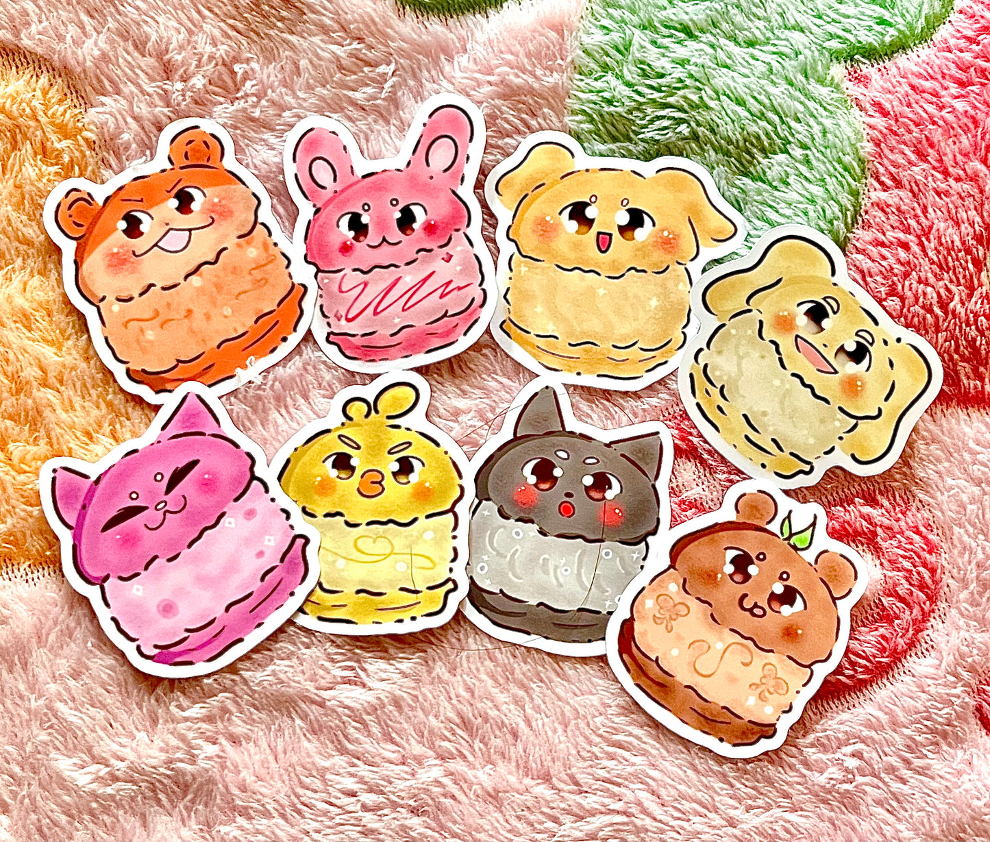 8 stickers Macarons