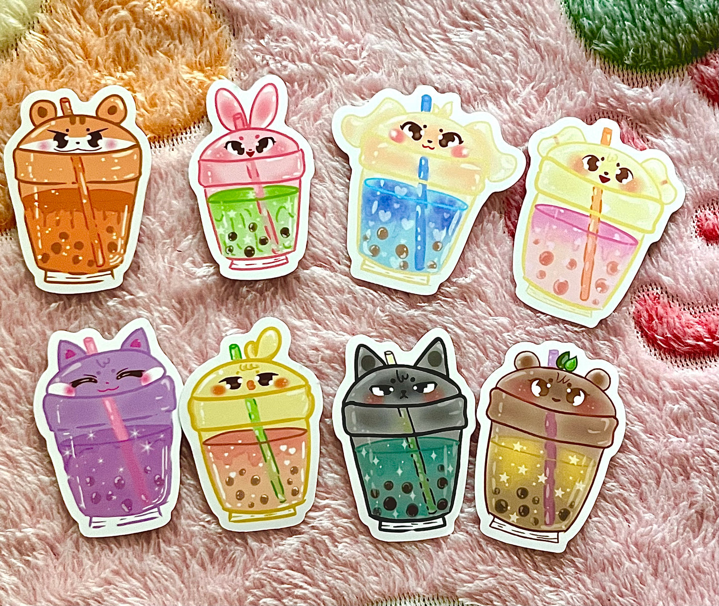 8 stickers Bubble Tea