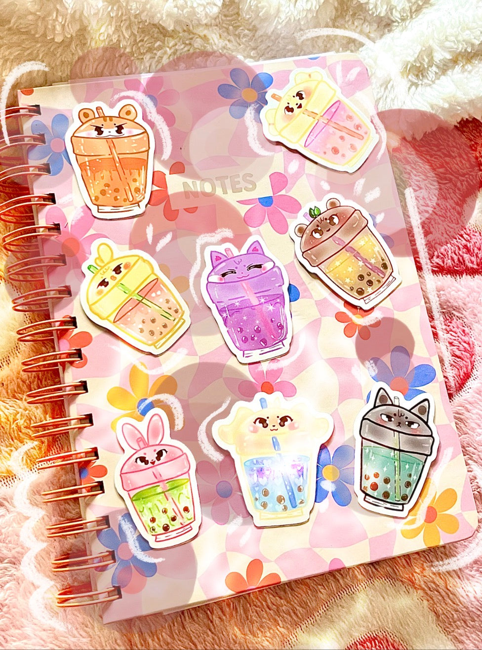 8 stickers Bubble Tea
