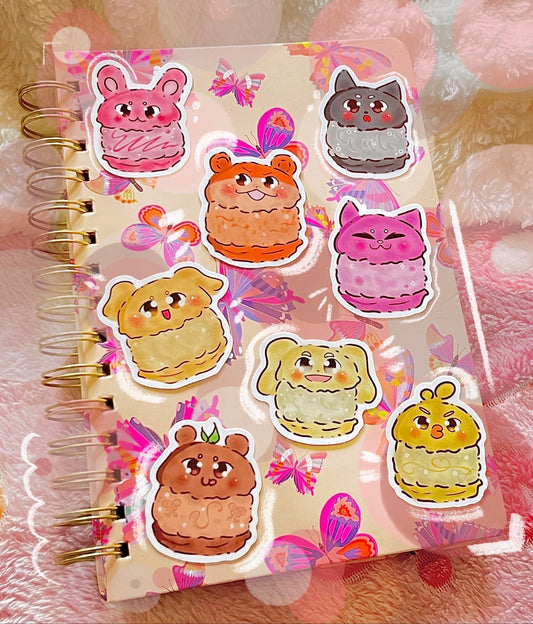 8 stickers Macarons