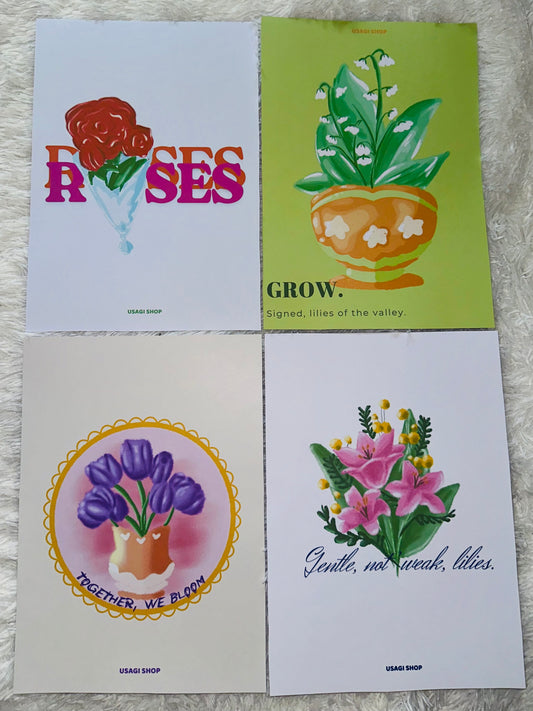 Affiches A4 fleurs militantes